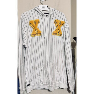 Vintage Y2k 10.Deep X Pullover Hoodie Sweatshirt Mens 3X Pinstripe FLAWS